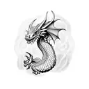 welsh dragon bust tattoo design idea