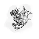 welsh dragon bust tattoo design idea