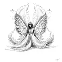 Angel falling into hell tattoo design idea