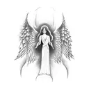 Angel falling into hell tattoo design idea