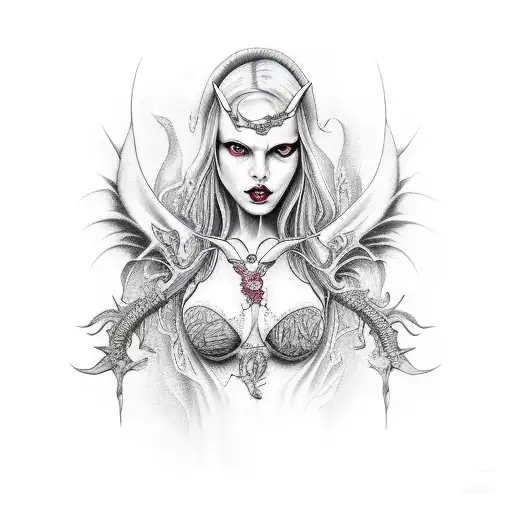 succubus drain soul tattoo design idea