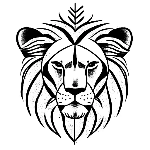 lion head with 3 letters (R,G,M) tattoo design idea