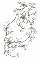 floral vine tattoo design idea
