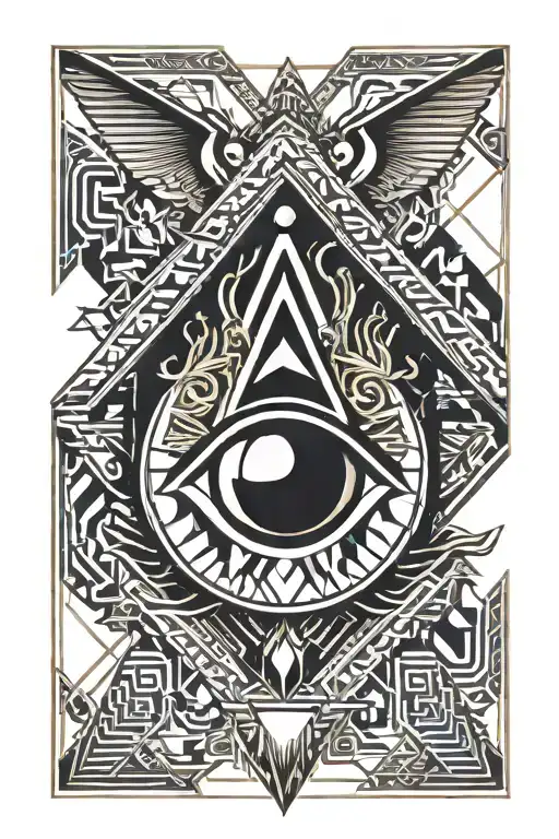 pharaoh eye above an animal  tattoo design idea