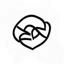 three interlocking hearts and lines tattoo design idea