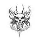 criar uma bruxa hecate com 2 lobos e todas as simbologias ligado a ela  tattoo design idea