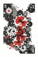 poker chips 777 4 leaf clover playing cards tattoo design idea