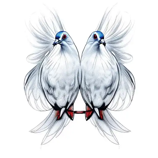 2 doves on collardone tattoo design idea