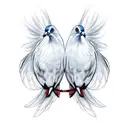 2 doves on collardone tattoo design idea
