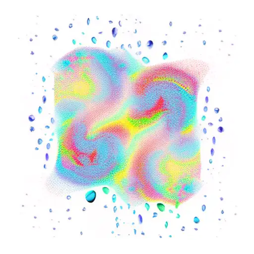 rain drops fusion with wavy sea tattoo design idea