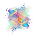 rain drops fusion with wavy sea tattoo design idea