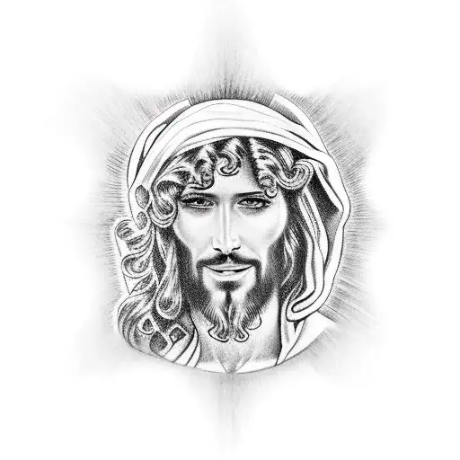 Jesus with blessed tattoo design idea