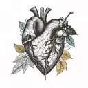 anatomi heart made tattoo design idea