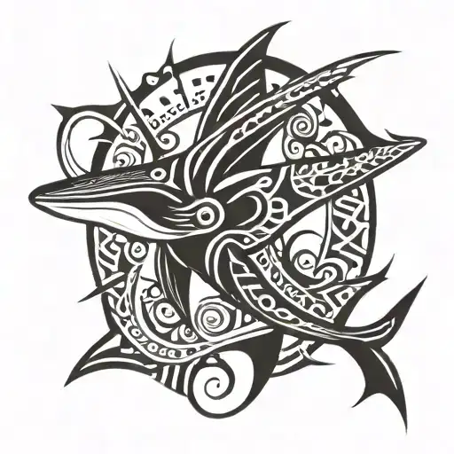 whale harpoon tattoo design idea