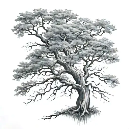 posion tree growing tattoo design idea