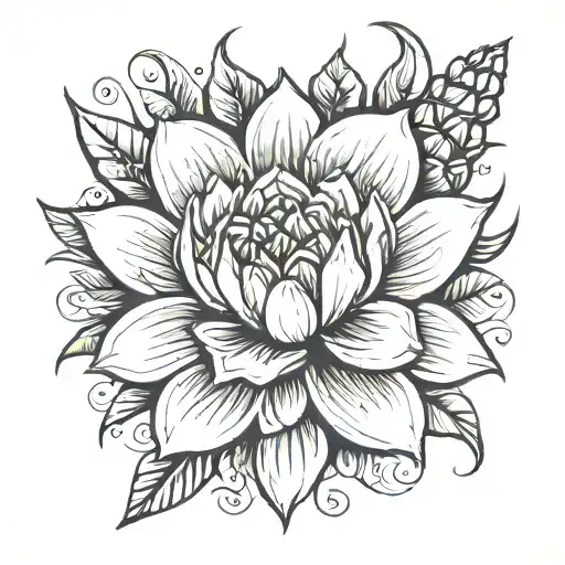 ornamental saguaro flower tattoo tattoo design idea
