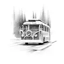 trolley bus  tattoo design idea