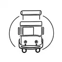 one line trolley bus  tattoo design idea