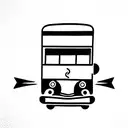one line trolley bus  tattoo design idea