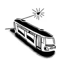 one line trolley bus  tattoo design idea