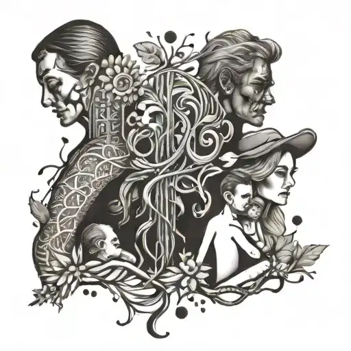 family, life, death, memory  tattoo design idea