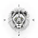 lion with a clock underneath tattoo design idea
