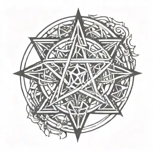 pentagram   tattoo design idea