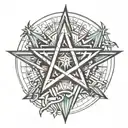 pentagram   tattoo design idea