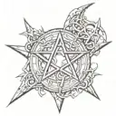 pentagram   tattoo design idea