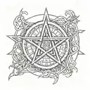 pentagram   tattoo design idea