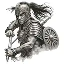 gladiator Female warrior tattoo design idea