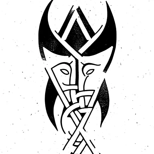 runa Vikinga color blanco  tattoo design idea