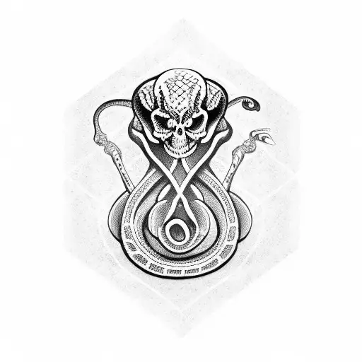 Snake skeleton  tattoo design idea