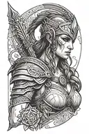 Athena from god of war game tattoo design idea