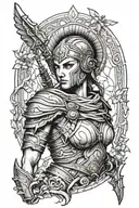 Athena from god of war game tattoo design idea