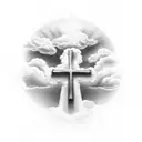 Christian Cross clouds  tattoo design idea