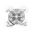 Christian Cross clouds  tattoo design idea