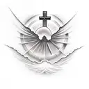 Christian Cross clouds  tattoo design idea