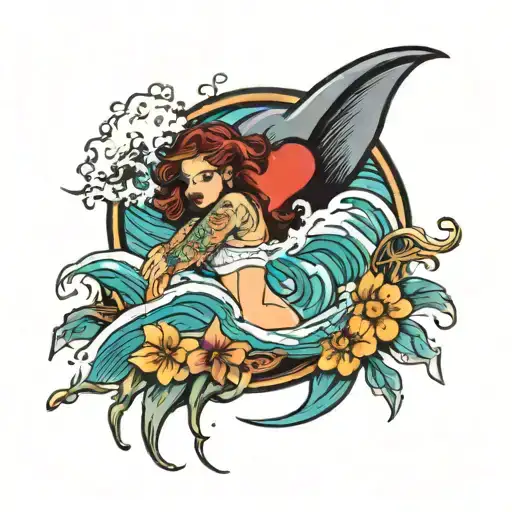 watch the waves eat me. setting my cold heart free. ill wash ashore  tattoo design idea