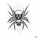spider with skull tattoo design idea
