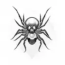 spider with skull tattoo design idea