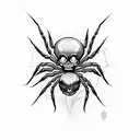 spider with skull tattoo design idea