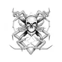 spider with skull tattoo design idea