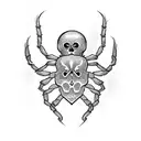 spider with skull tattoo design idea