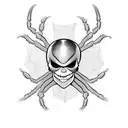spider with skull tattoo design idea