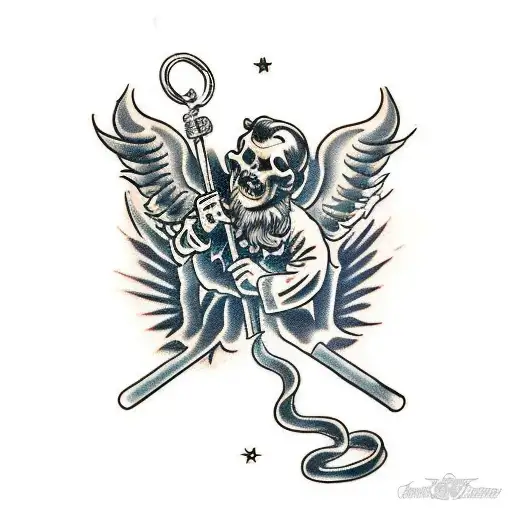 Devil and angel tattoo design idea