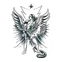 Devil and angel tattoo design idea