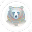 anthropomorphic bear in a guilded narrow oval frame tattoo design idea
