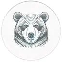 anthropomorphic bear in a guilded narrow oval frame tattoo design idea
