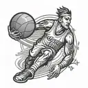 software developer basketball tattoo design idea